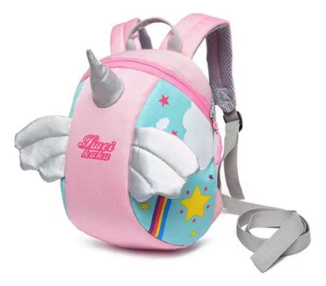 Mini Mochila Guia Coleira De Segurança Infantil Lorben Rosa.